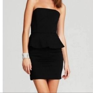 Alice + Olivia Strapless Mary Peplum Mini Dress
